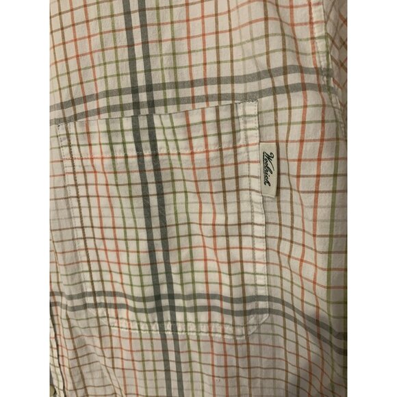 Woolrich Men’s Sz XL CREAM GREEN BROWN Gray Red SQUARES Stripes Shirt‎ plaid - Picture 4 of 7